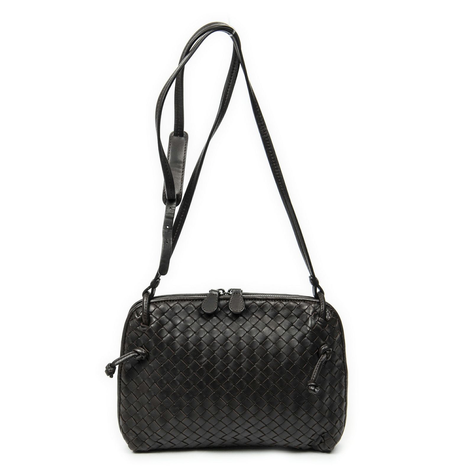 BOTTEGA VENETA ボッテガヴェネタノディーニ クロスボディダークブラウンイントレチャートレザーA