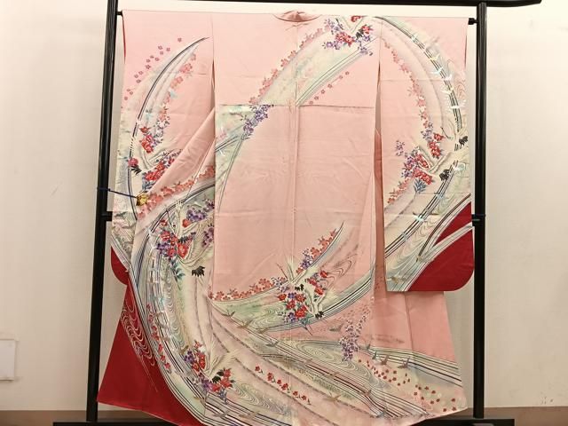 豪華　花鳥文　ぼかし　金銀彩　ラメ　逸品　フルセット　振袖　振り袖 振袖 豪華 金彩 銀通し ラメ刺繍 紋意匠 桜 身丈164cm 振袖 豪華