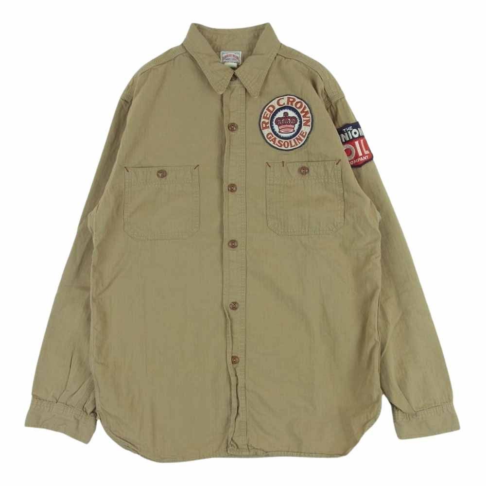 The REAL McCOY'S ザリアルマッコイズ JOE McCOY ジョーマッコイ 8hour Union ワッペン付 長袖 ワーク シャツ ベージュ系 サンドベージュ系 15【中古】