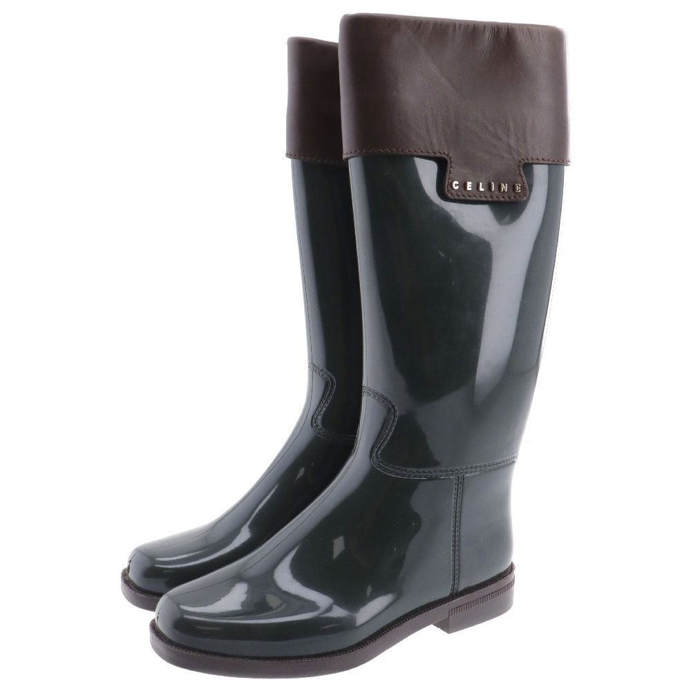セリーヌ　レインブーツ ハーフサイズで履きやすい CELINE ミドルカット レインブーツ