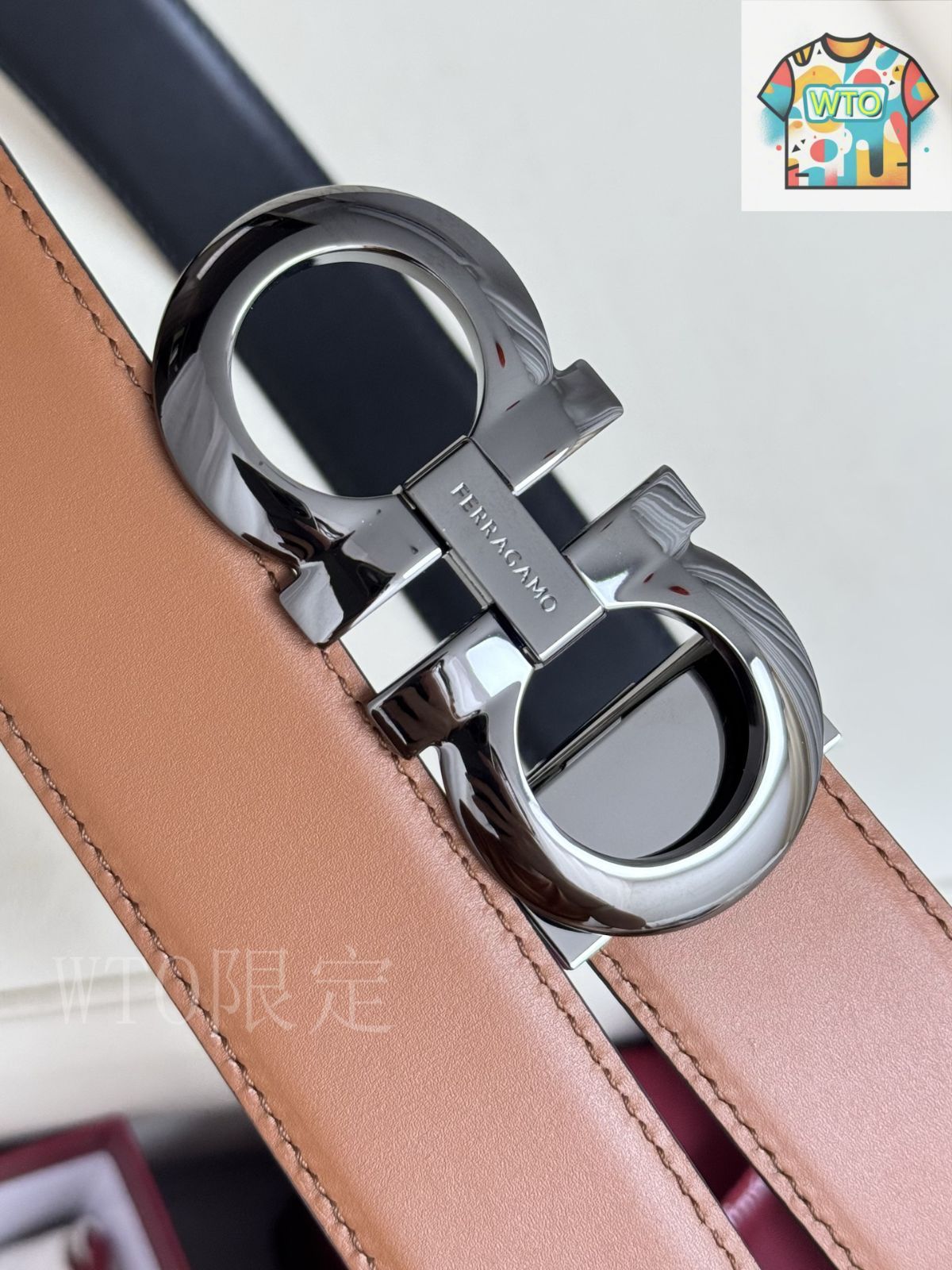今日WTO】Ferragamo ダブル面使用 本革ベルト-1-AI19 - メルカリ