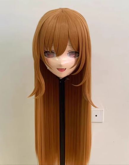 全頭マスク カツラ付き ロック付き NO.377 ドール ヘッドロリータ人形 コスプレ 変身 仮装 着ぐるみ kigurumi 二次元