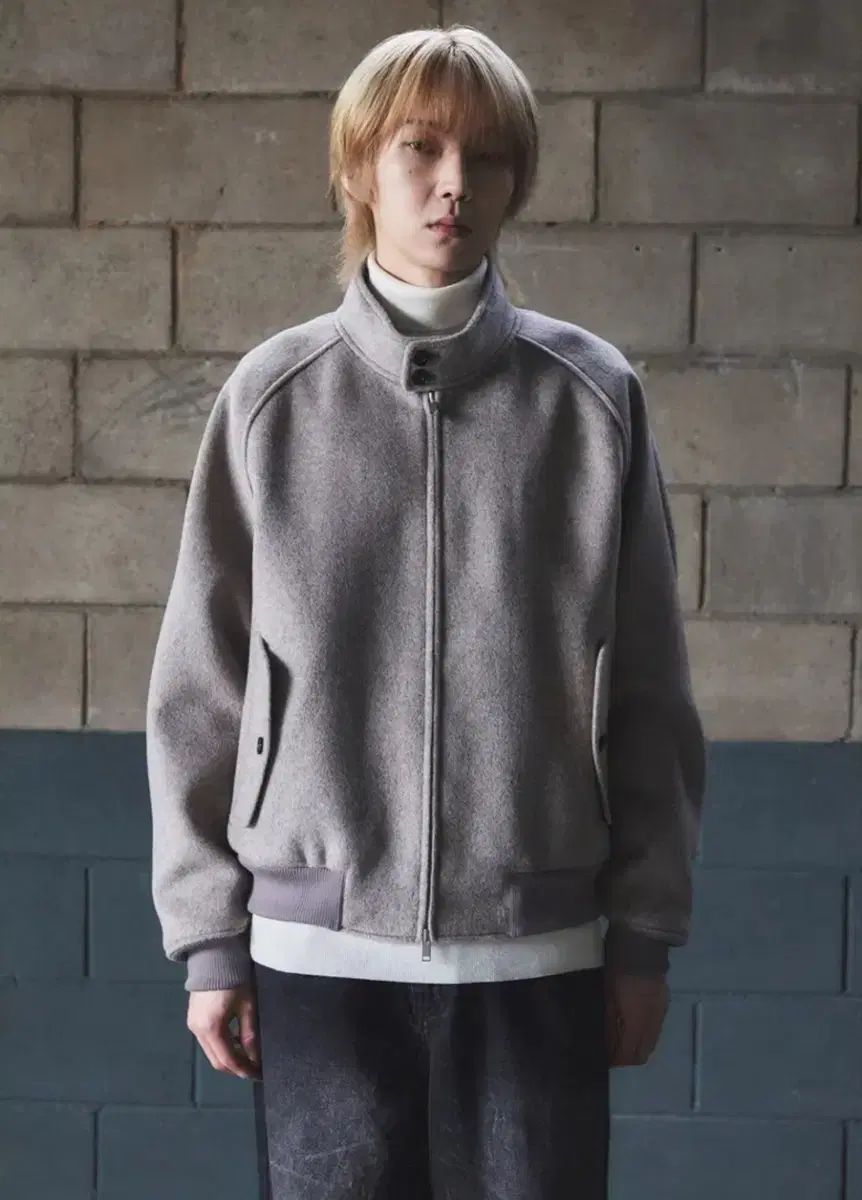 JUAN HOMME | ウール ハリントン ジャケット - エンパイア ベージュ