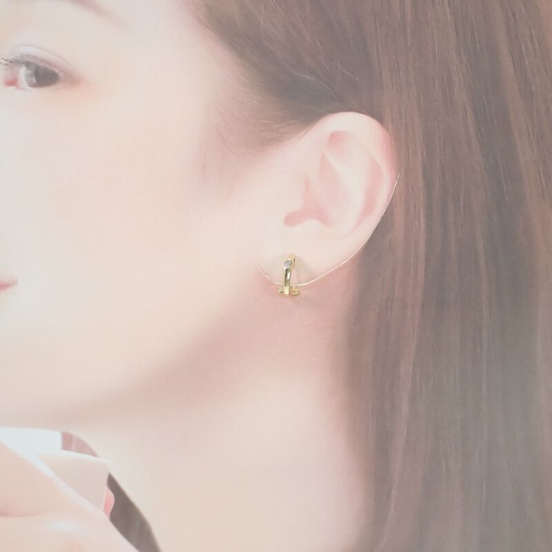 中古】 デザインジュエリー イヤリング K18YG ギフト 上品 ピアス K18  