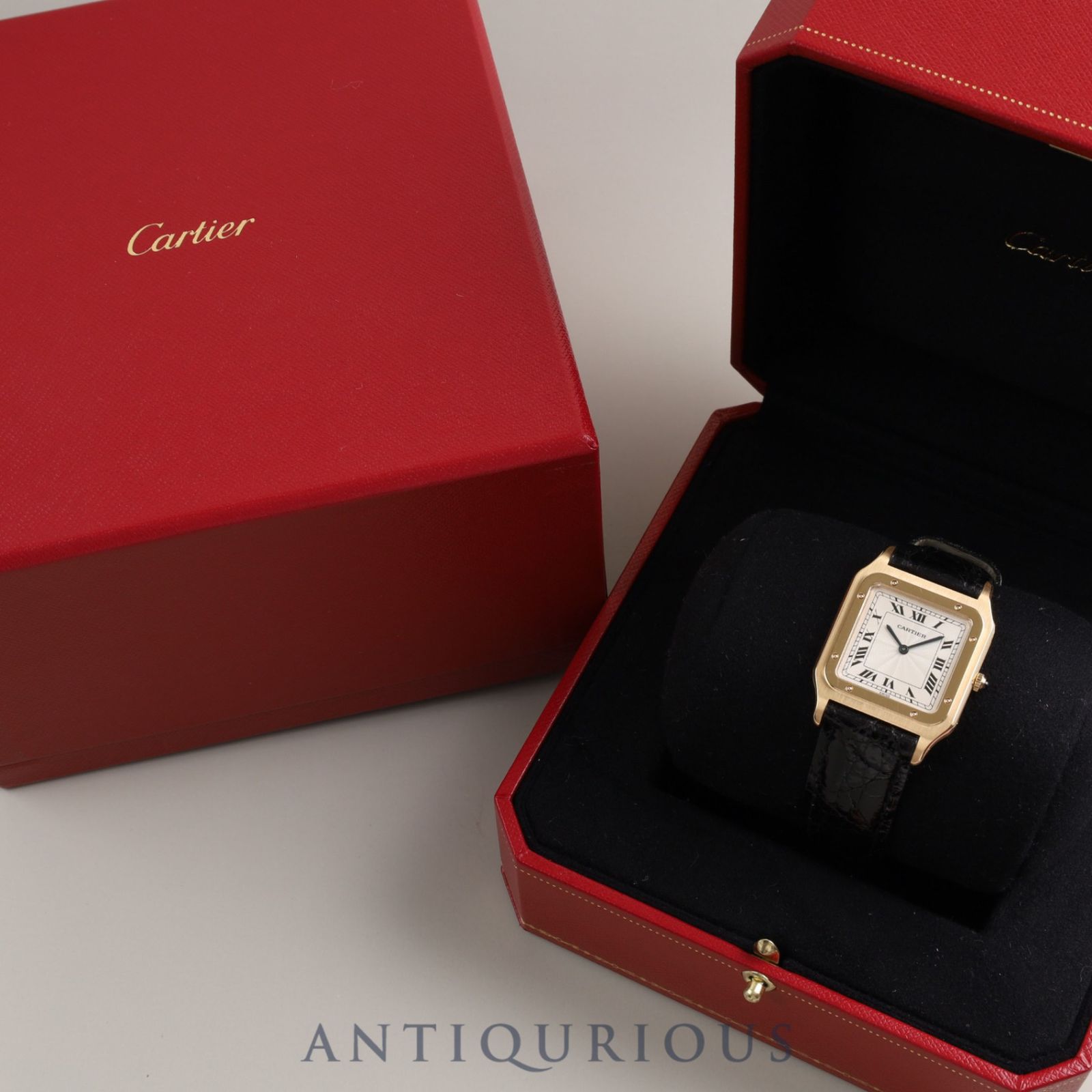 CARTIER カルティエ SANTOS DUMONT LM EXTRASLIM サントス デュモン エクストラスリム W1505453 手巻き Cal.21MC 750YG 革 純正尾錠（750）ギョーシェアイボリー文字盤 箱