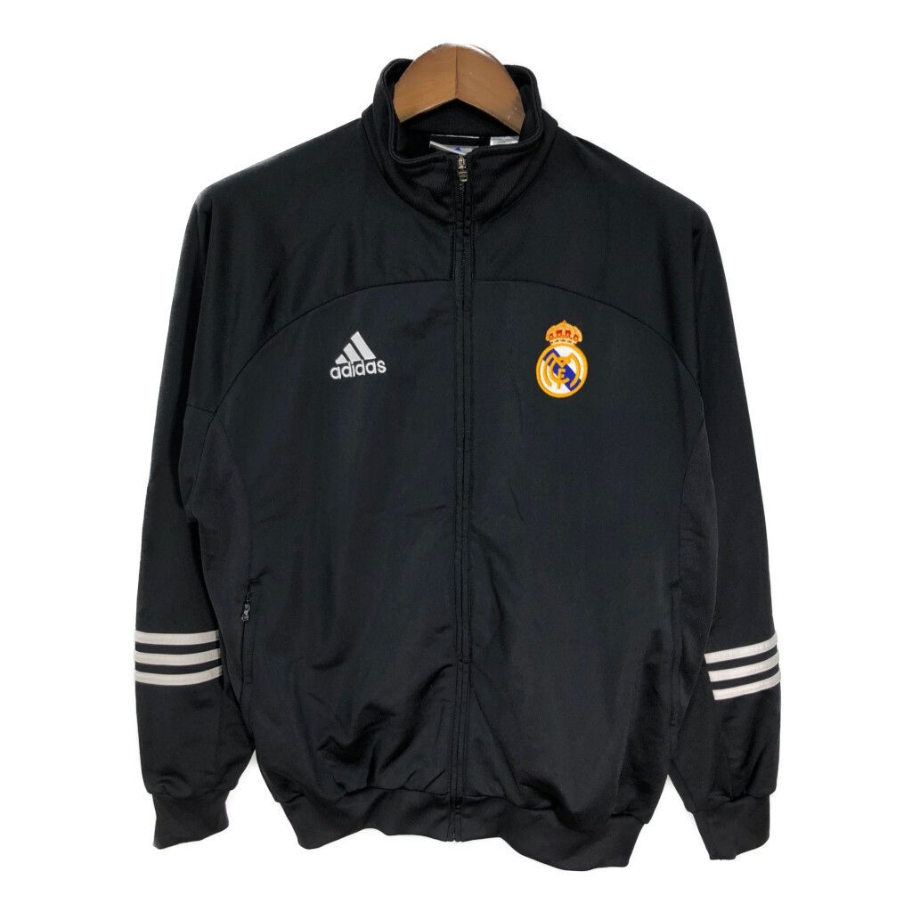 00年代  アディダス レアル・マドリード トラックジャケット プロチーム サッカー ブラック（メンズ XL ）中古 古着 T5604 00年代 adidas アディダス レアル・マドリード トラックジャケット