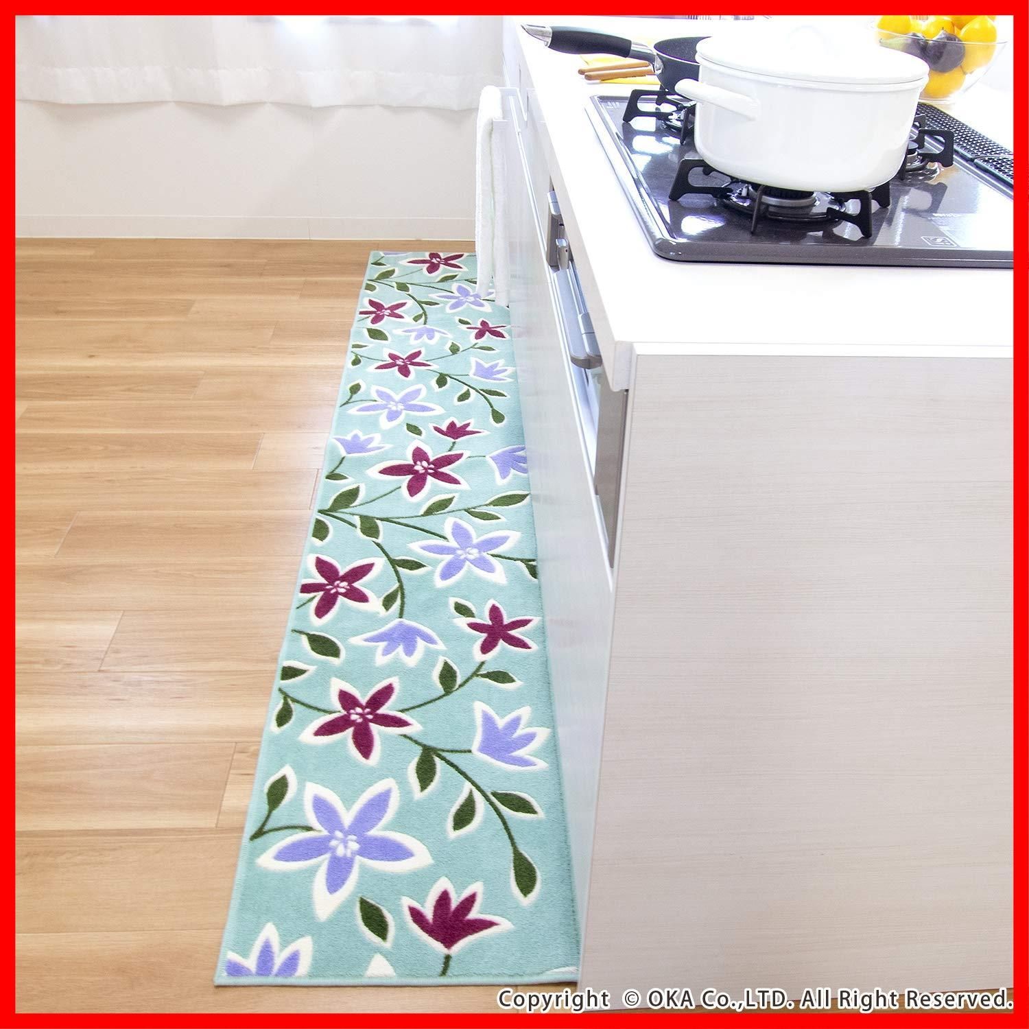 グリーン キッチンマット