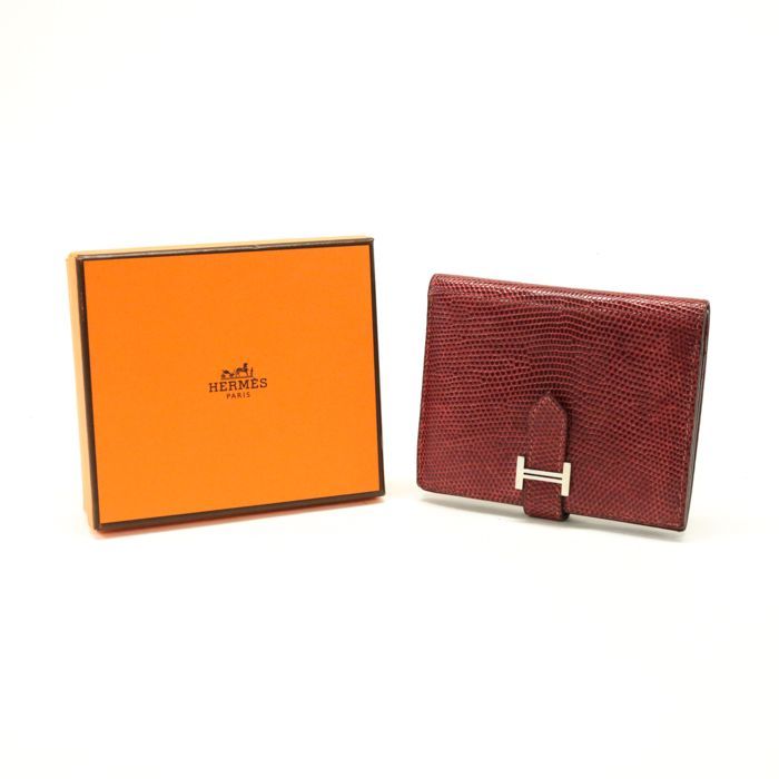 極美品 HERMES エルメス ベアン クラシック リザード ▢H刻印 極美品 HERMES エルメス ベアン クラシック リザード ▢H刻印