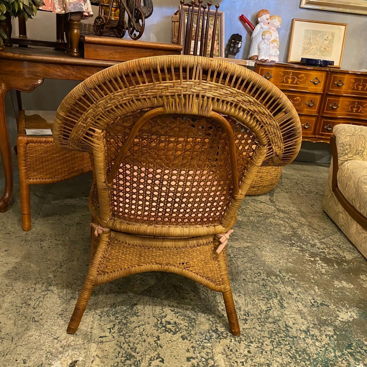 ラタンチェア 籐 曲木 浜本工芸 ラタンチェア 籐 背もたれ 木製 曲木デザイン