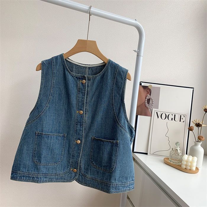 ⭐️新品未使用⭐️MICALLE デニム ドッキングノースリーブベストインナー付 ボムシェル bombshell キャミソール・タンクトップ カップ付き