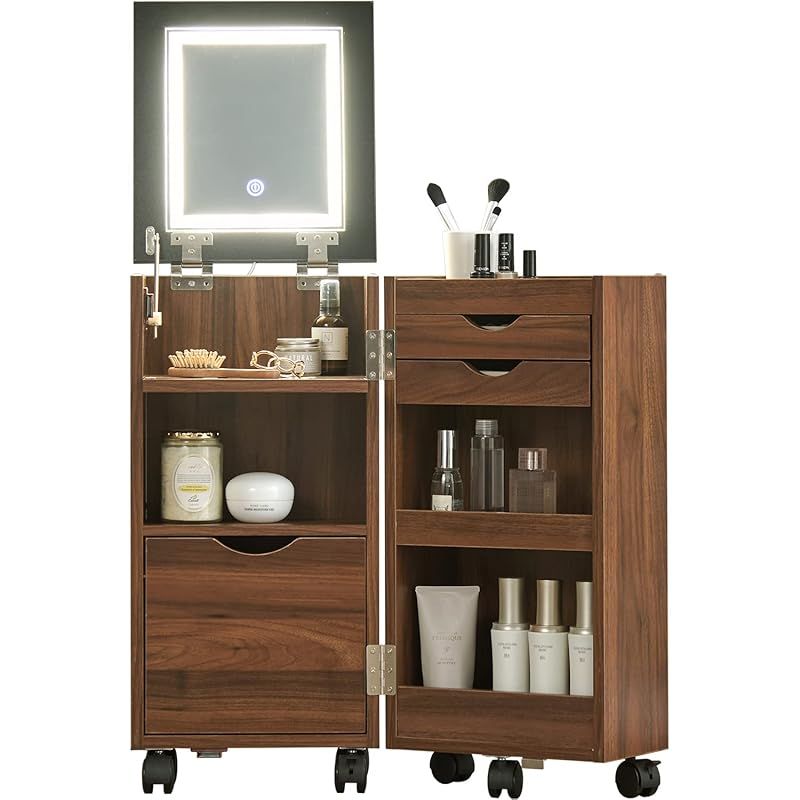 萩原(Hagihara) 化粧ケース コスメワゴン ダークブラン 1 Hagihara