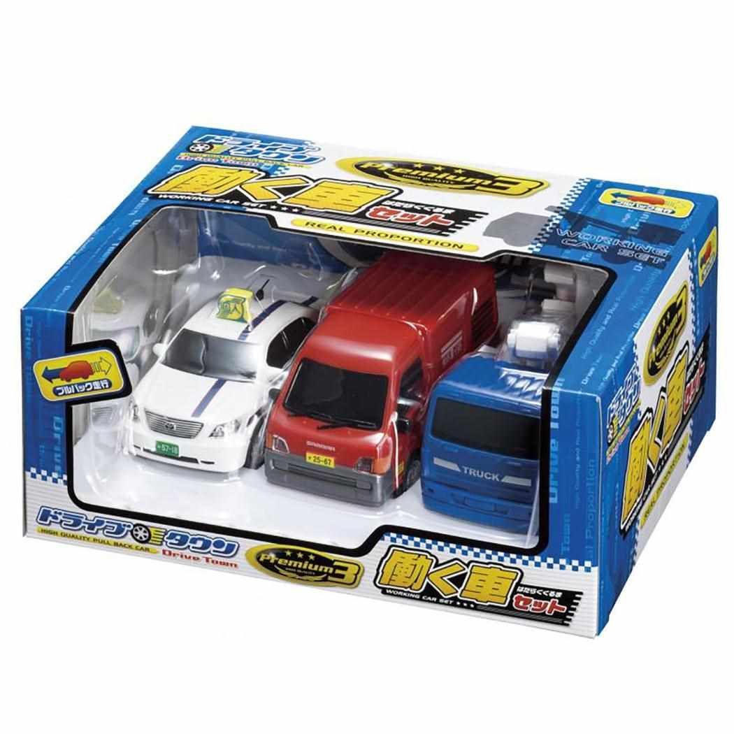ドライブタウン おもちゃ プルバックカー Premium3 働く車セット