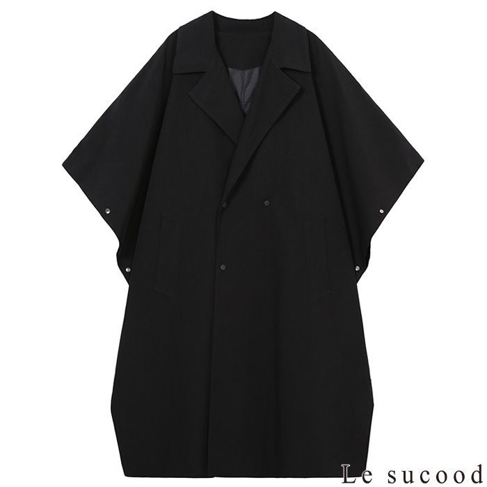 Le sucood 2wayロングケープコート トレンチコート マントコート