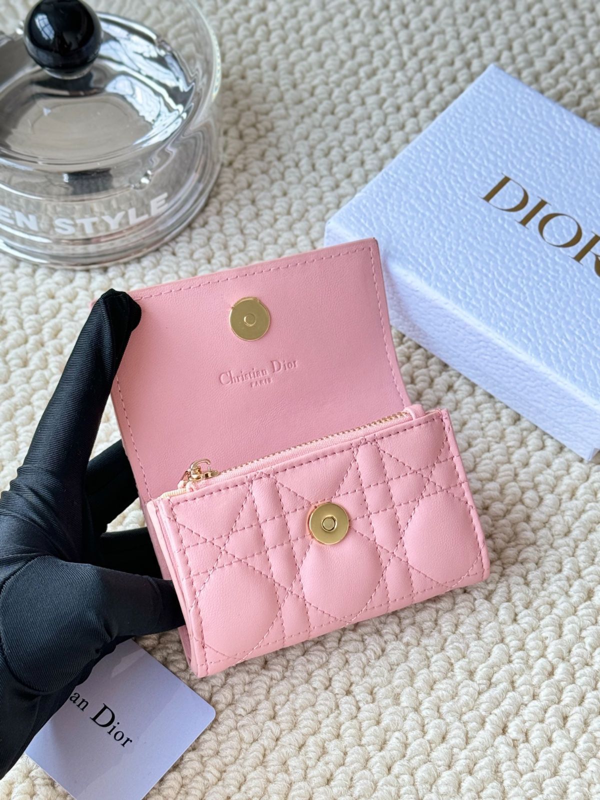 今日特価】My Dior Glycine ウォレット, ラズベリーピンク, 藤の