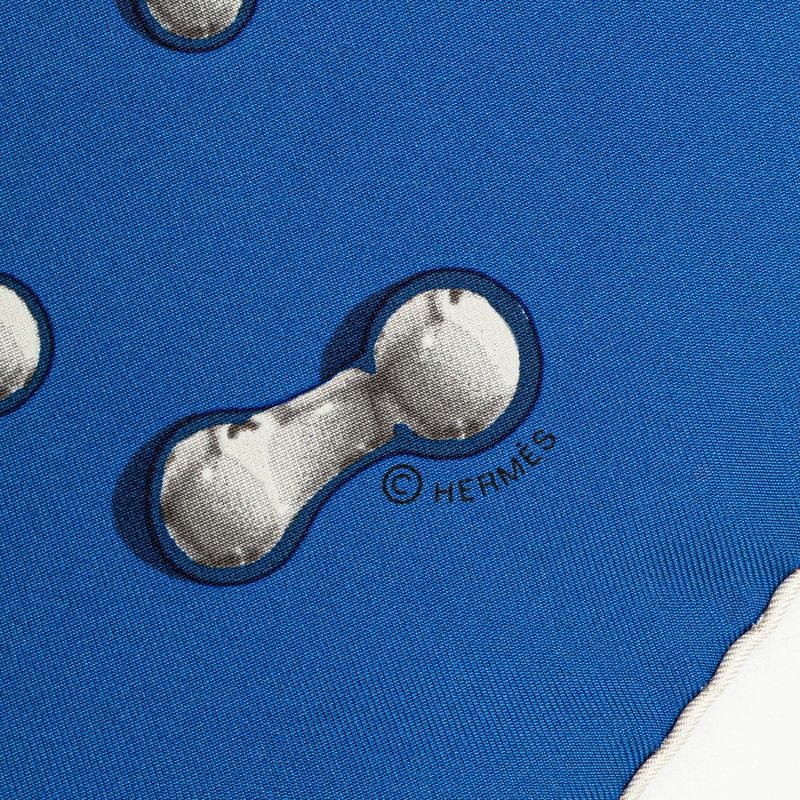 エルメス カレ90 VIF ARGENT 銀の雫 ブルー シルバー シルク