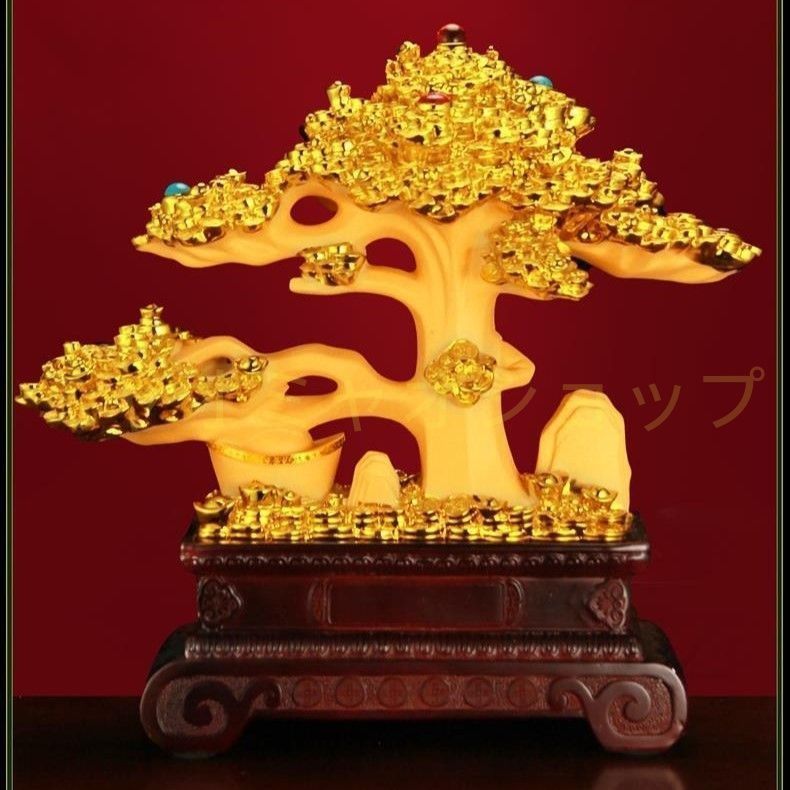 元宝 金のなる木 金 黄金 ゴールド 招財樹 富 繁栄 オブジェ 置物 インテリア 玄関 風水 縁起物 贈り物 プレゼント 樹脂素材 感 運 開運 商売繁盛 豪華 WWW_NOITHATQUANGTHANH_NET