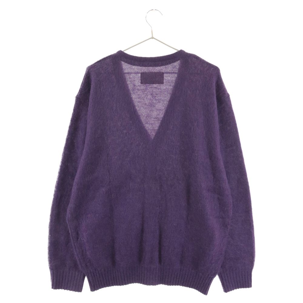【美品】 ワコマリア プレミアム モヘア ニット カーディガン パープル L WACKO MARIA (ワコマリア) 21AW MOHAIR KNIT CARDIGAN モヘアニット