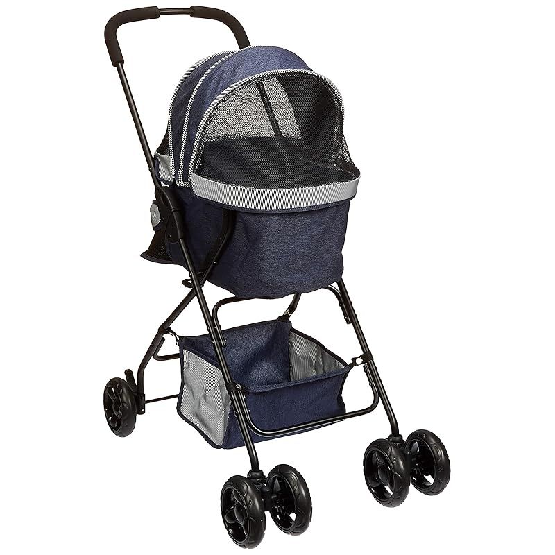 ジェックス わんわんカート スーパーライト 軽量3.6kg 自立式 ペット用カート デニム 犬用 0