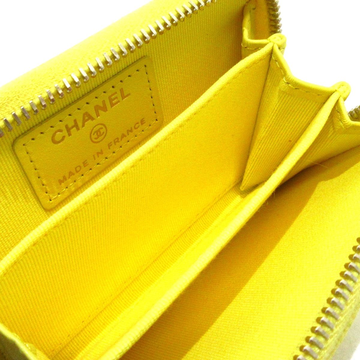 CHANEL シャネル イエロー コインケース キルティング 小物