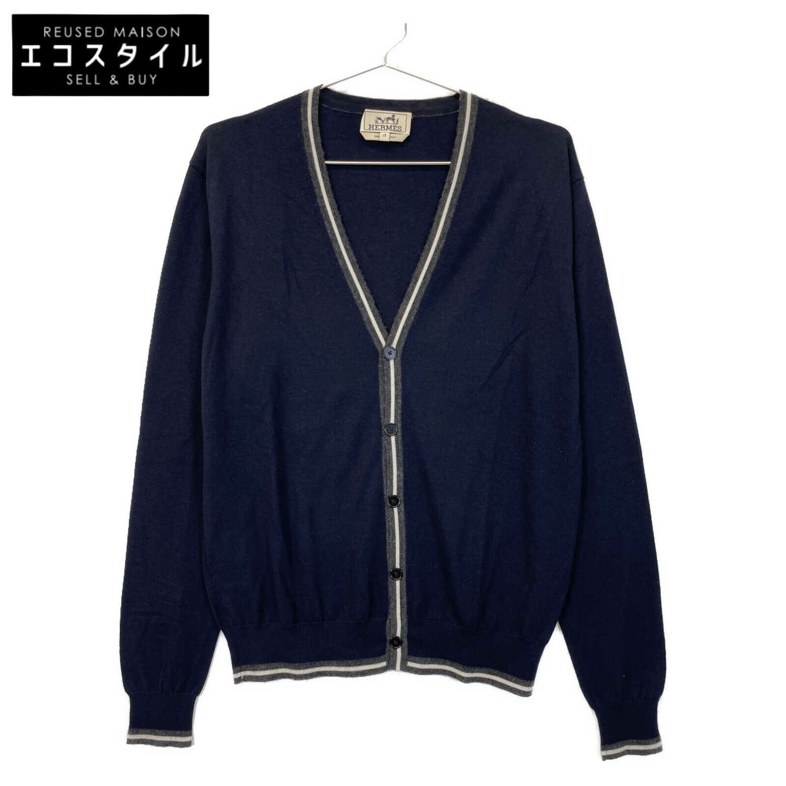 極美品 HERMES エルメス ターコイズ ジャケット カーディガン