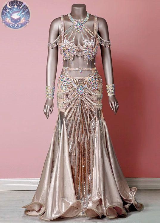 ♥ ベリーダンス衣装 ブラスカートアクセサリー付 豪華 オーダーメイド