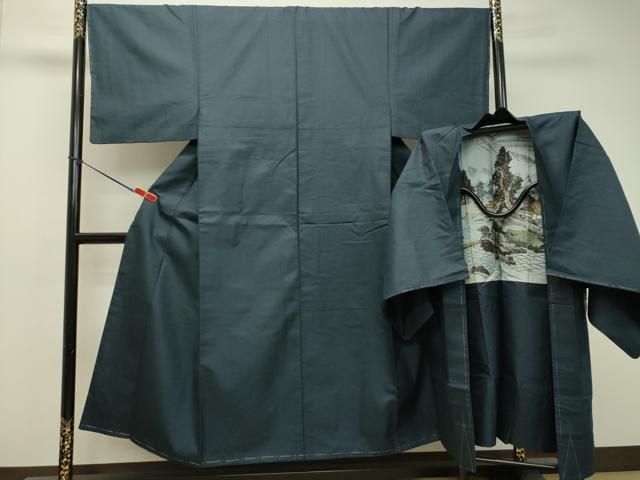 平和屋着物●男性 紬 アンサンブル 100亀甲 総詰め 正絹 DAAT1114tw