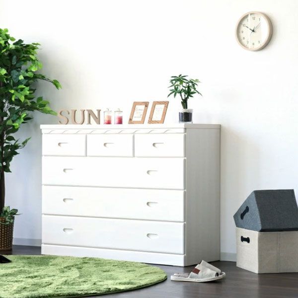 チェスト タンス 4段 幅120cm シンプル 収納 収納box  ロータイプ