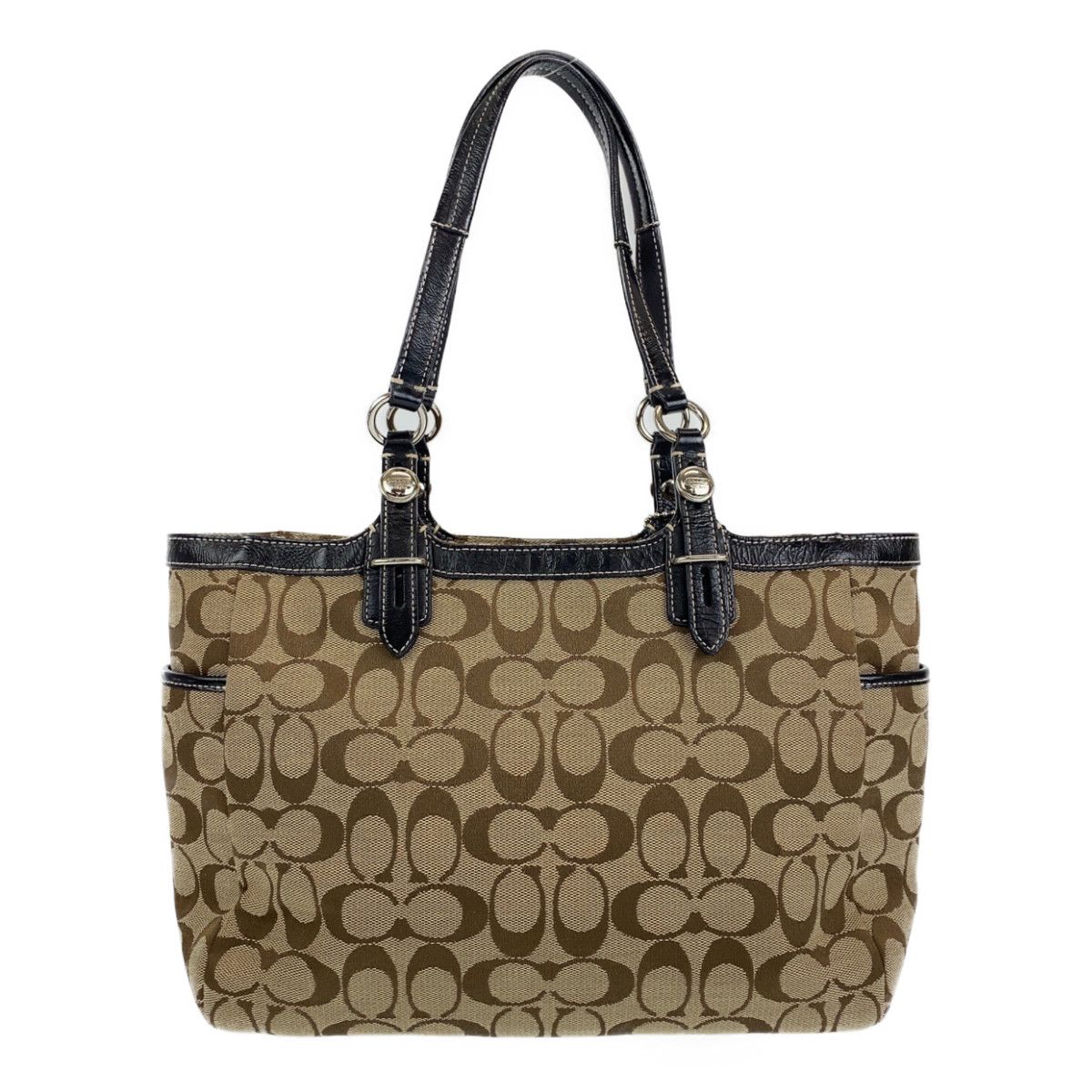 COACH (コーチ) シグネチャー キャンバス レザー トートバッグ