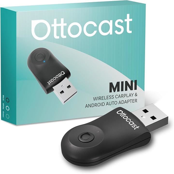OTTOCAST オットキャスト Mini ワイヤレスCarPlay|Android Autoアダプター ミニ 純正有線CarPlay|Android Auto対応車 Bluetooth音楽|通話対応 プラグ＆プレイ 自動接続 技適認証取得済