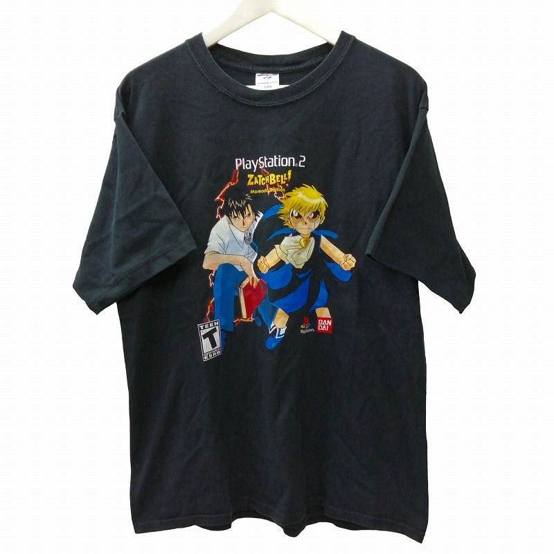 ヴィンテージ VINTAGE 2005 ガッシュベル 友情タッグバトル Tシャツ 00s JERZEES製 ポルトガル仕様 プレイステーション2 PS2 アニメT 黒 ブラック L