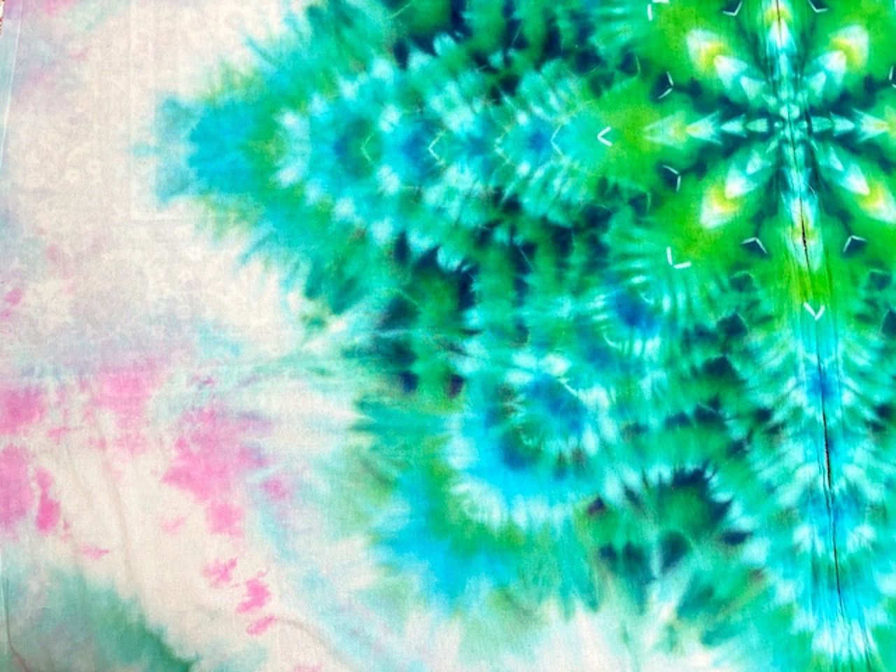 タイダイ染め カーテン 美しい幻想的な翡翠色のスノーフレイク HD24-93 TALLINNNEXPO_COM