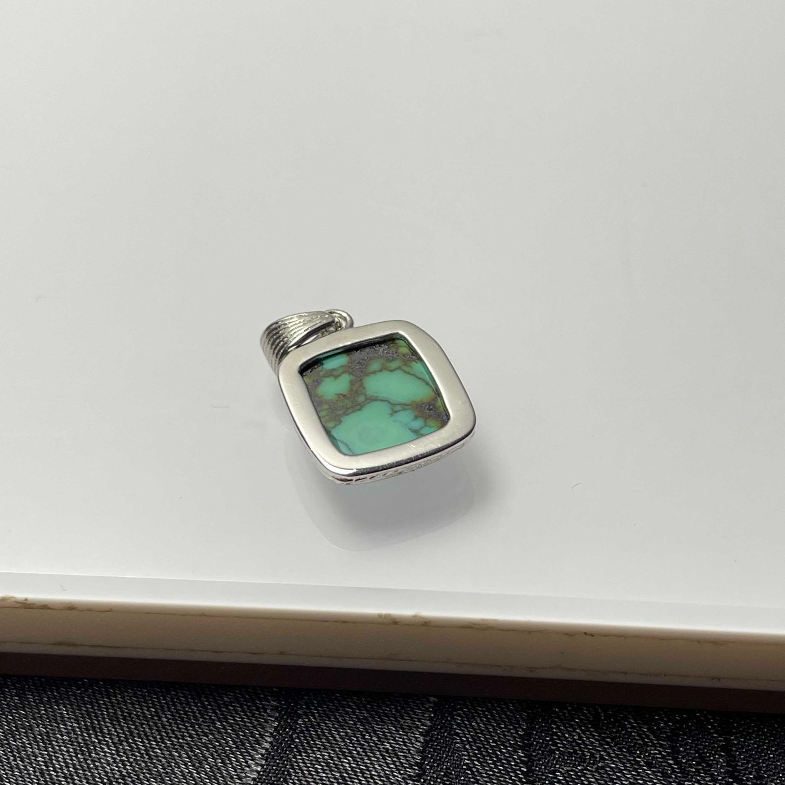 トルコ石 ターコイズ ネックレス ペンダント 2.0ct K10WG 天然