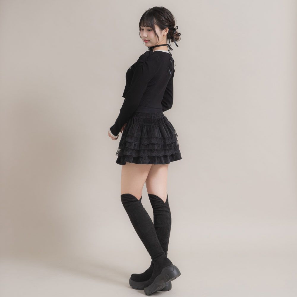 夢展望公式 [新品未使用] 厚底美脚スリムニーハイブーツ [ブラック 