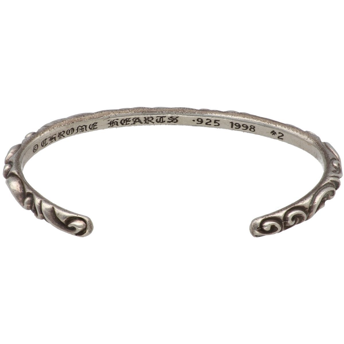 クロムハーツ スクロールバンドシルバーブレスレット　鑑定済み クロムハーツ スクロールバンドシルバーブレスレット 鑑定済み