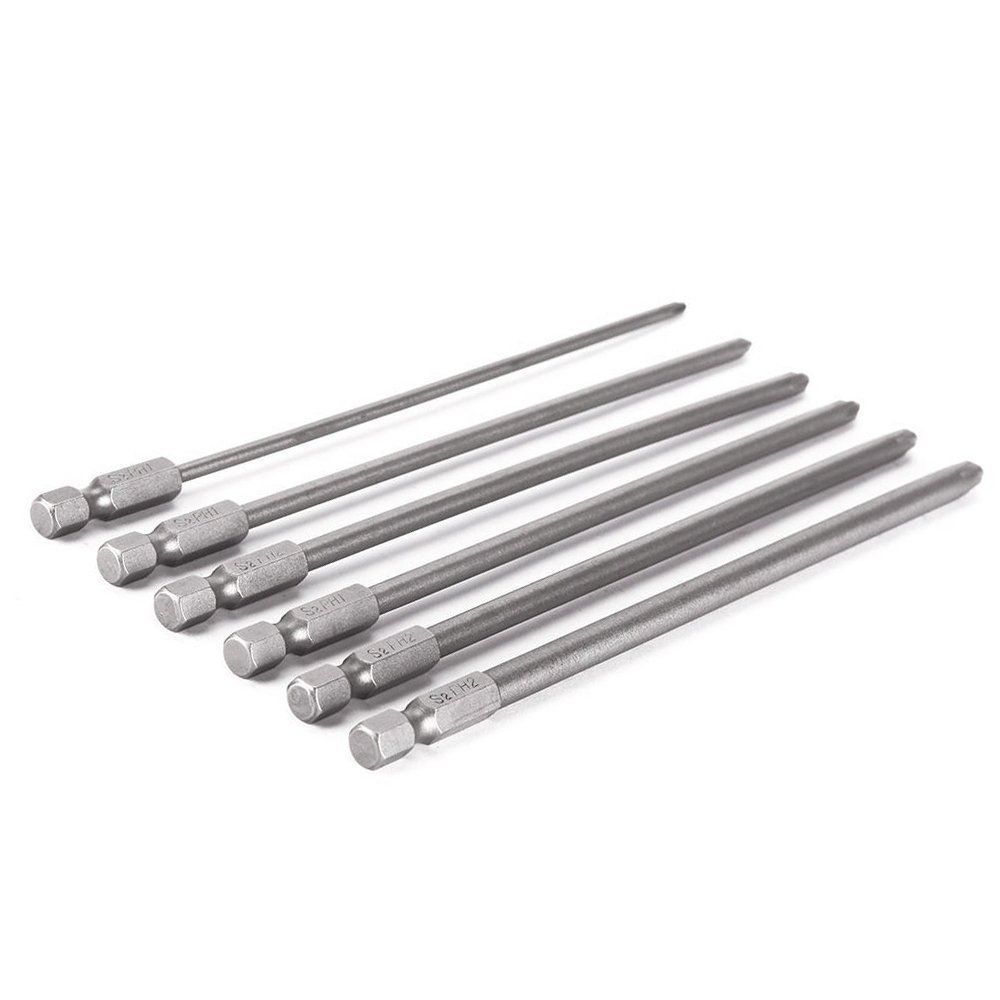  Bestgle 6ピース150 mm 十字軸プラスドライバービットS 2鋼 十字軸 精密ドライバーセット磁気クロスヘッド ねじ回し ネジ締め ドリル ビット工具 電動ドライバービット ドライバービット ドライバー
