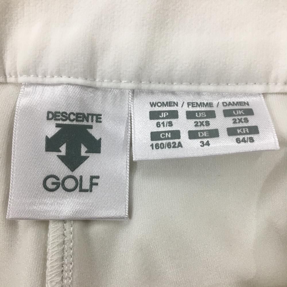 DESCENTE - 【美品】デサントゴルフ スカート 白×ピンク 裾プリーツ ストレッチ 中田英寿 内側インナーパンツ 後ろ薄汚れ レディース 61/S ゴルフウェア DESCENTE 美品】デサントゴルフ スカート 白×ピンク 裾プリーツ