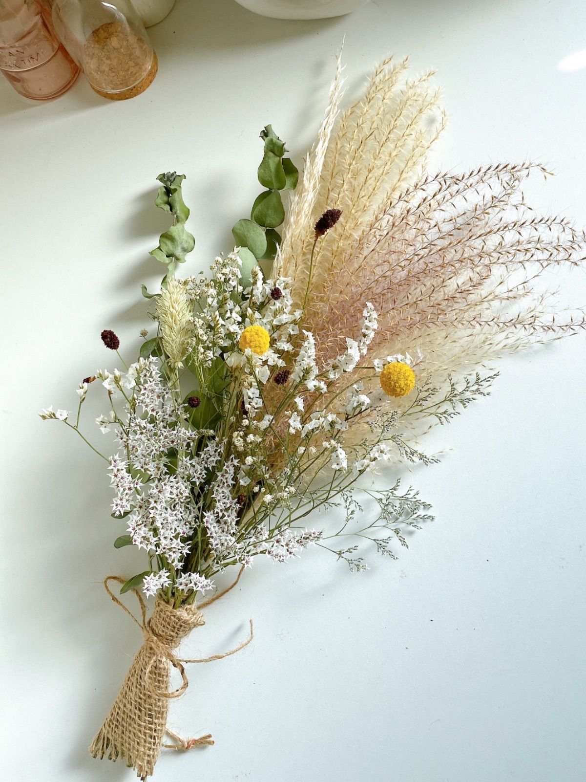 ドライフラワースワッグ　ワレモコウと秋の小花