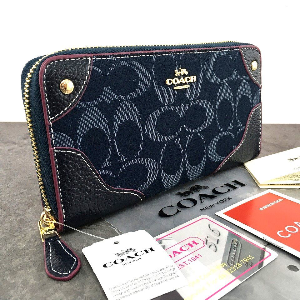 新品 COACH コーチ 長財布 デニム F53769 COACH 長財布 デニム F53769