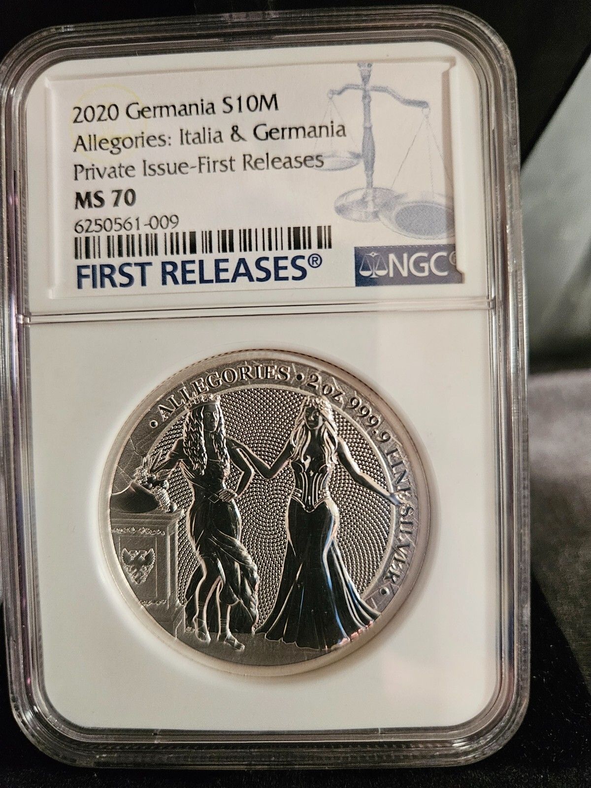 2020 Silver MS70 Germania Allegies Italia Germania 2oz FR