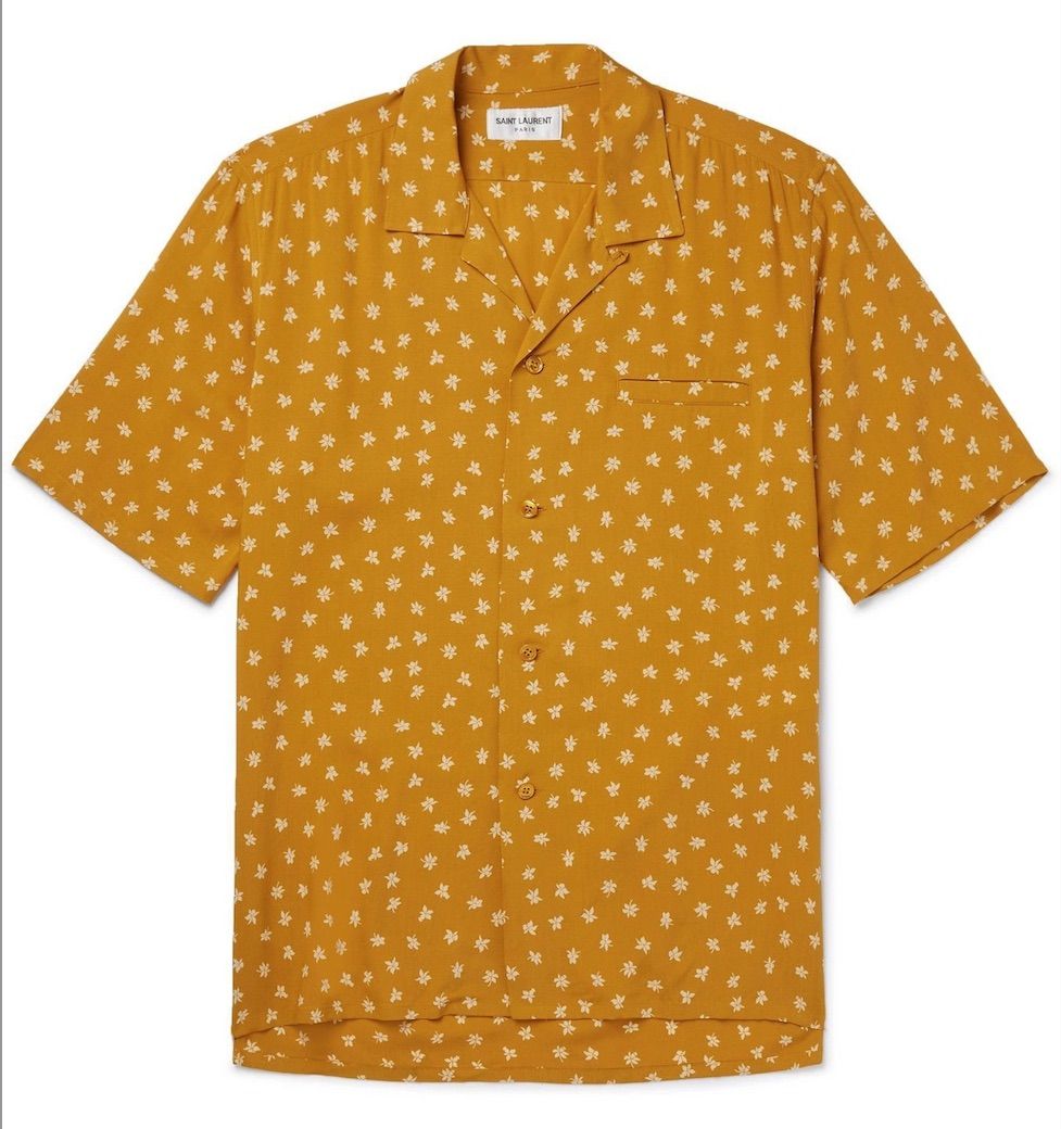サンローラン メンズ 半袖 シャツ レーヨン SAINT LAURENT PARIS サイズ36 (S-M相当) サンローラン 半袖 シャツ メンズ レーヨン SAINT LAURENT PARIS