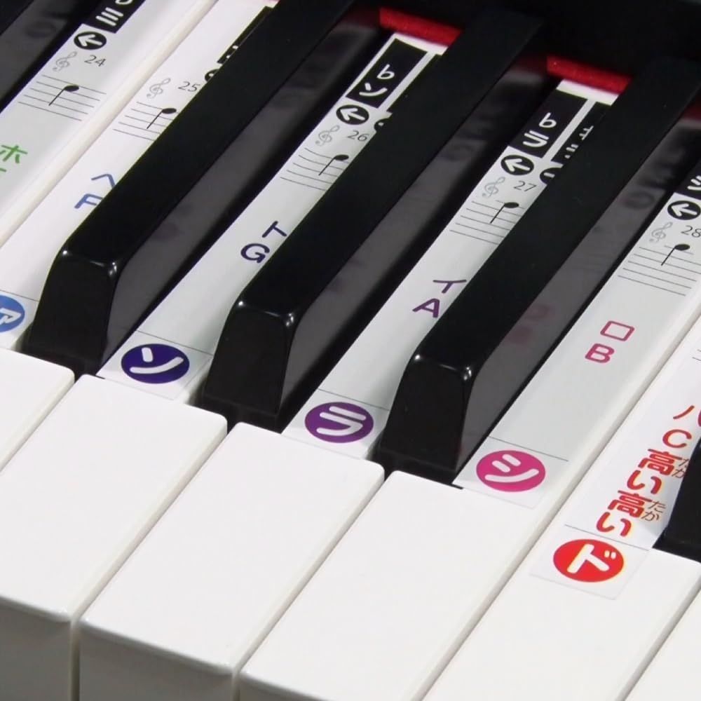鍵盤シール 29鍵盤 ピアノ キーボード ドレミ シール 音楽