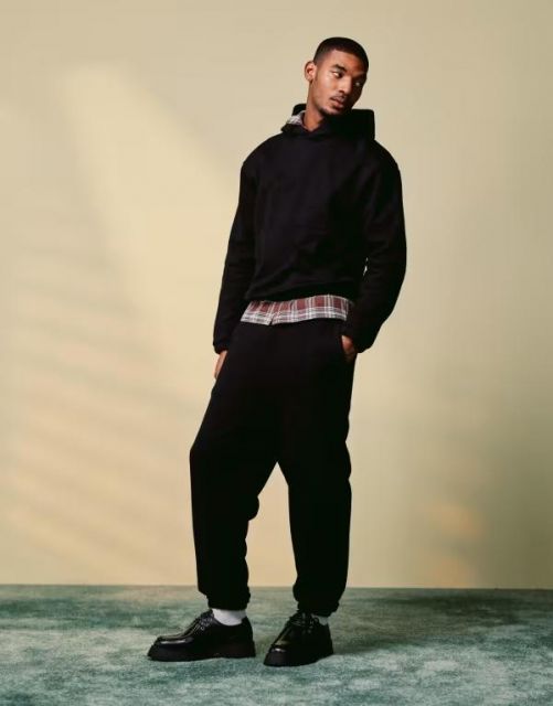 【送料無料】 エイソス メンズ パーカー・スウェット アウター  DESIGN premium heavyweight boxy oversized hoodie in black Black