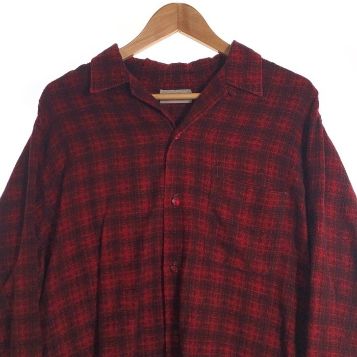 激シブ好配色チェック 80s FIVE BROTHER ネルシャツ USA製L USA製 80s FIVE BROTHER Check Flannel L/S Shirt 黒白赤 M-TALL