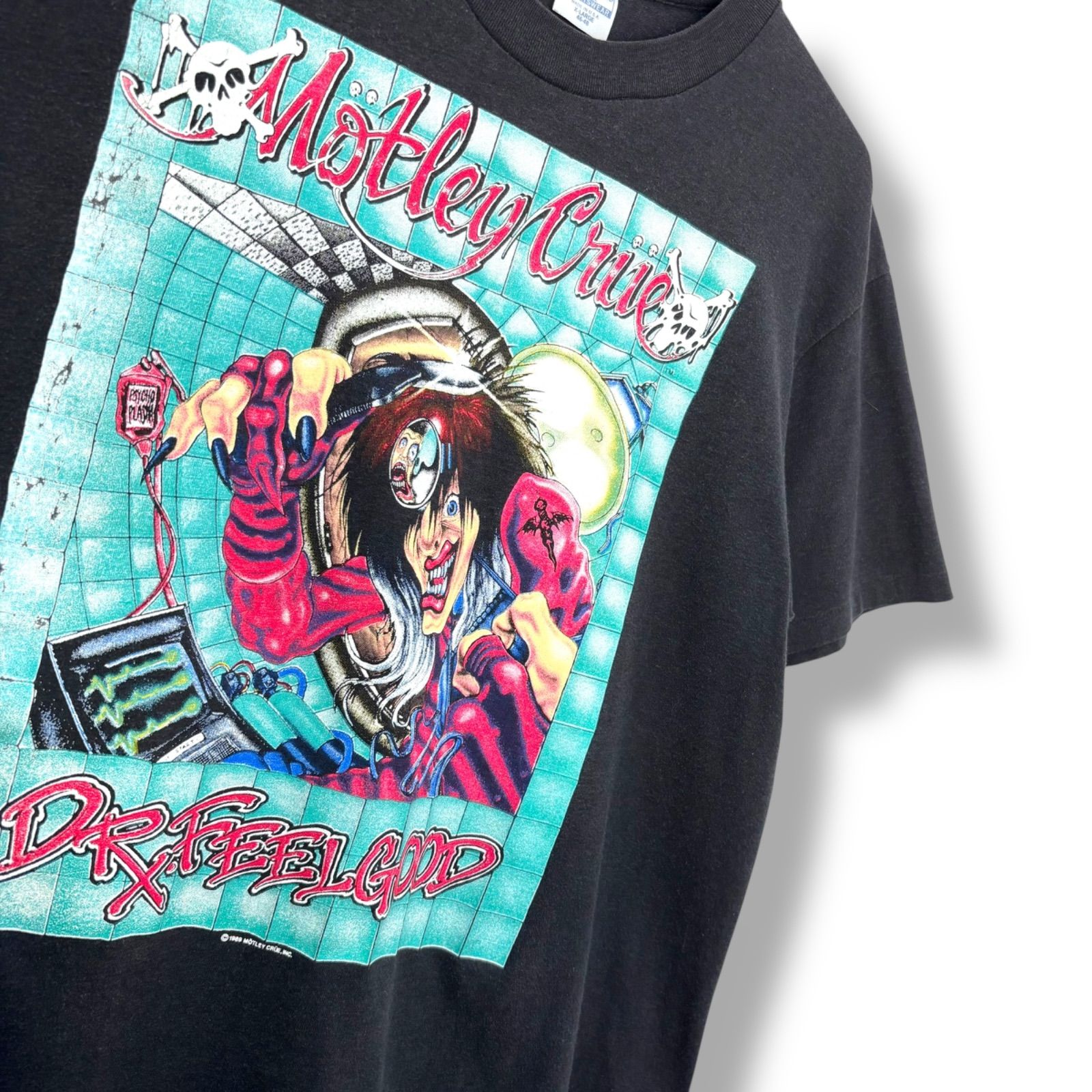 Rare】 80s MOTLEY CRUE DR FEELGOOD Band T-Shirt 【XL】 80年代 