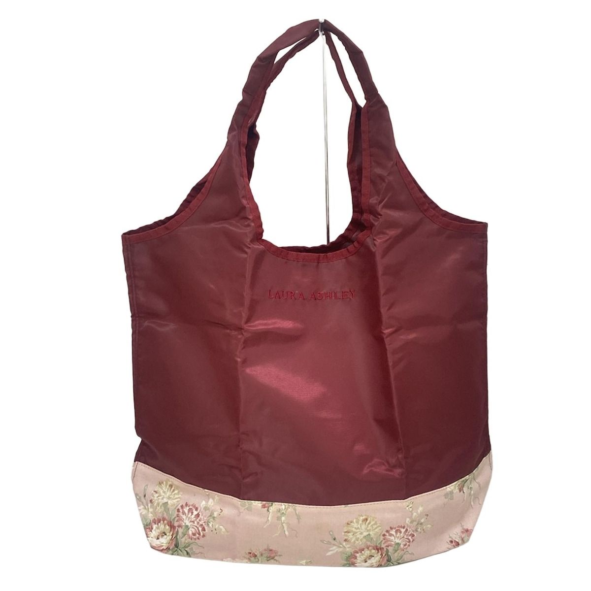 LAURAASHLEY(ローラアシュレイ) トートバッグ - ボルドー×ピンク