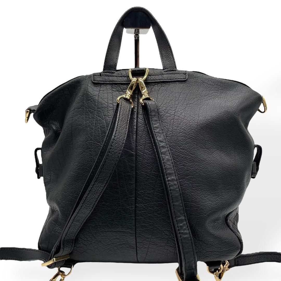 極美品　SAZABY　3way リュックサック　ショルダーバッグ　レザー　黒 極美品 SAZABY 3way リュックサック ショルダーバッグ レザー 黒