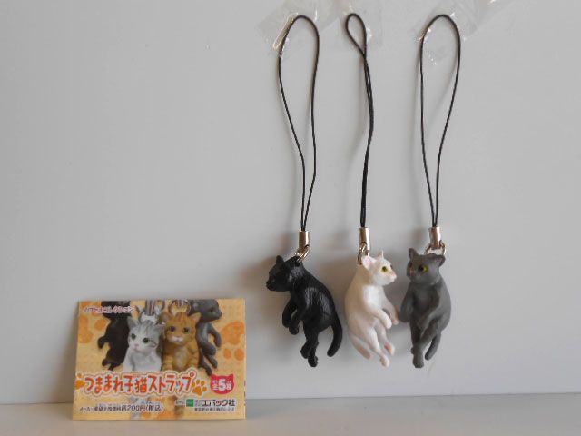 ♯Ivi22RZつままれ子猫ストラップ人気3種