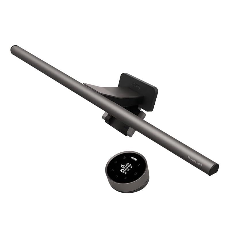 BenQ ScreenBar Halo 2 モニターライト バックライト付き LEDランプ グ フリー アイケア 無線リモコン 自動調光 平面 湾曲モニター対応 USB電源 0