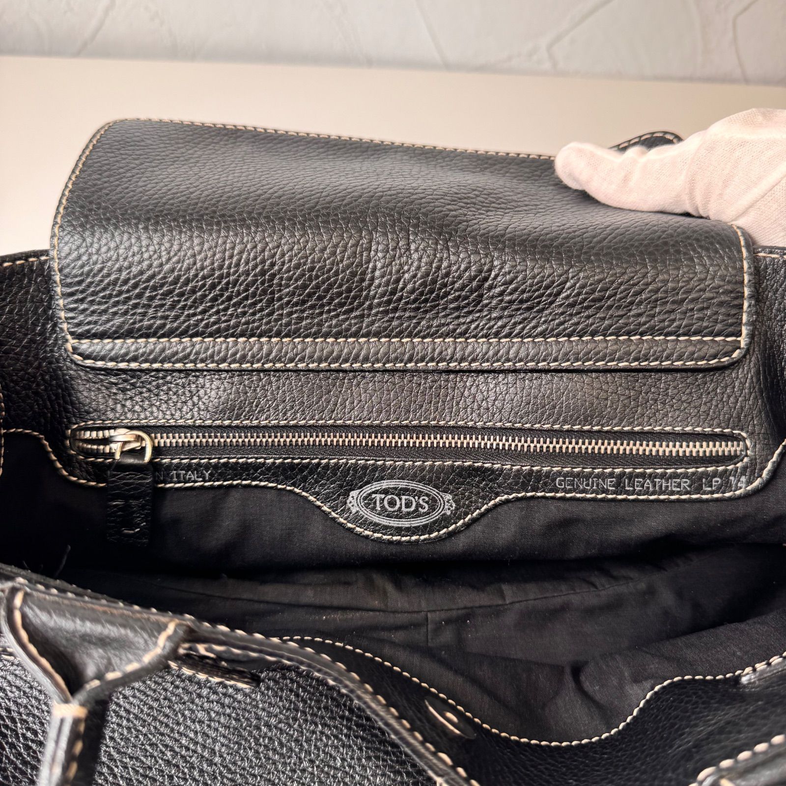 ✨Bランク TOD'S トッズ トートバッグ Tote bag シボ革 ベルト