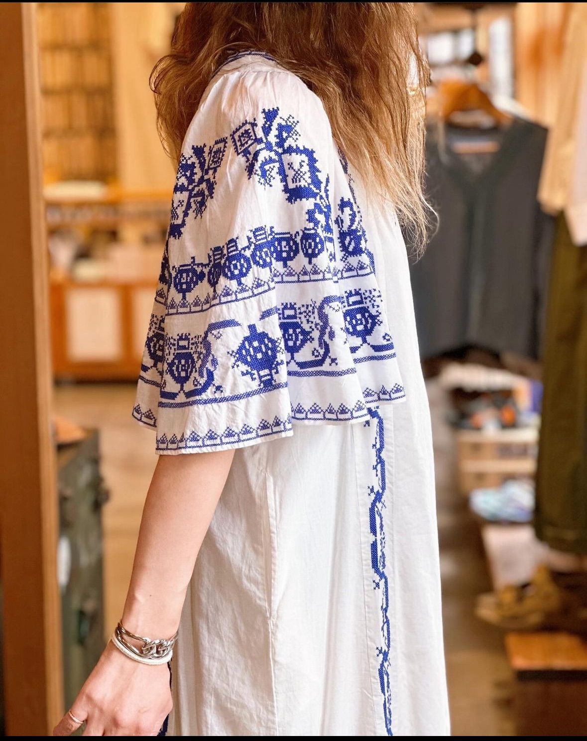 サラマリカ　CNT EMBROIDERY BACK OPEN DRESS